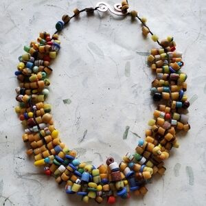 Artisan Fair Trade African Recycled Glass Beaded Necklace